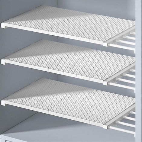 Barre de tension pour étagère de placard et séparateur de penderie extensible à monter soi-même - 75-120 cm - MARRON (1/5)