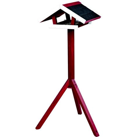 natura Futterhaus mit Ständer 46x22x44 cm/1,15 m rot/weiß