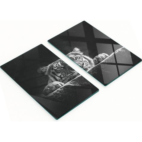 Planches décoratives multifonctionnelles de cuisine en bois dur, motif tigre, 2 x 30 x 52 cm (1/5)
