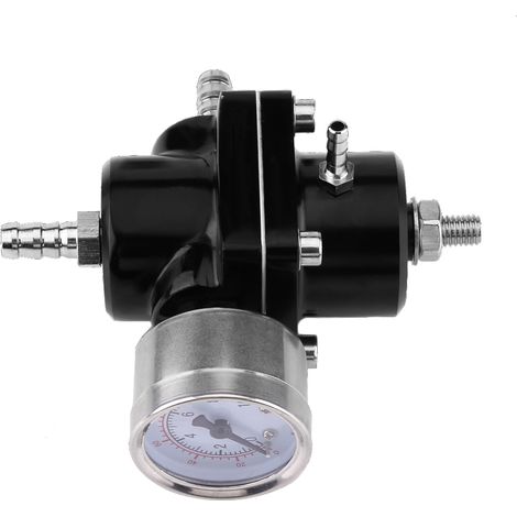 Kit de manomètre et régulateur de pression de carburant universel en alliage d'aluminium avec tuyau, réglable de 0 à 140 PSI (1/5)