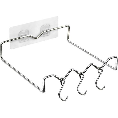 Étagère de rangement pliable en acier inoxydable, étagère de salle de bain à double niveau, étagère à épices de cuisine murale, étagère de rangement avec une forte capacité de charge (26 secondes). (1/5)