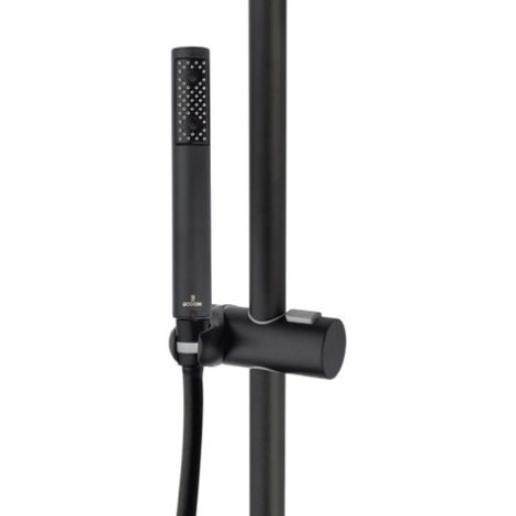 Ensemble barre de douche en laiton, douchette et flexible noir mat BLACK & WHITE - BOSSINI D06012073 (1/2)