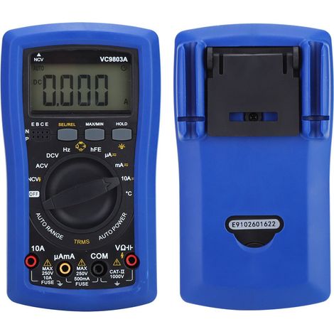 Multimètre numérique automatique à gamme VC9803A, mesure de la valeur efficace (RMS), testeur de tension/courant AC/DC (1/5)