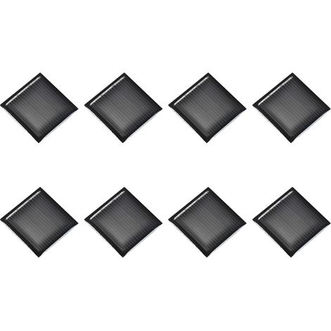 8PCS 1,5V 0,09W 0,06A Mini Panneaux Solaires pour Énergie Solaire, Petites Cellules Photovoltaïques Charge Matériaux pour Jouets Électriques DIY Kits Système Solaire, 1,18" x 1,18" (1/5)