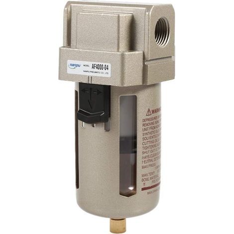 1/2'' Air Filter Compressor Water Moisture Trap Separator Regulator Accessories Aluminum Alloy and PC Material 5μm Rated Flow Rate 4000L/Min (1/5)