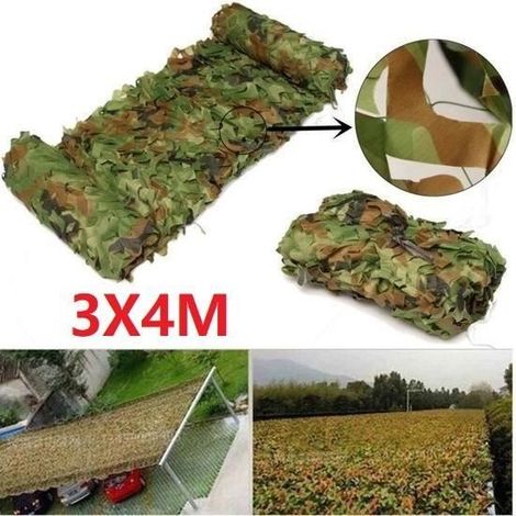 Filet de camouflage - Accessoires de camping et de chasse - 3x4M - Vert - Oxford 210D (1/4)