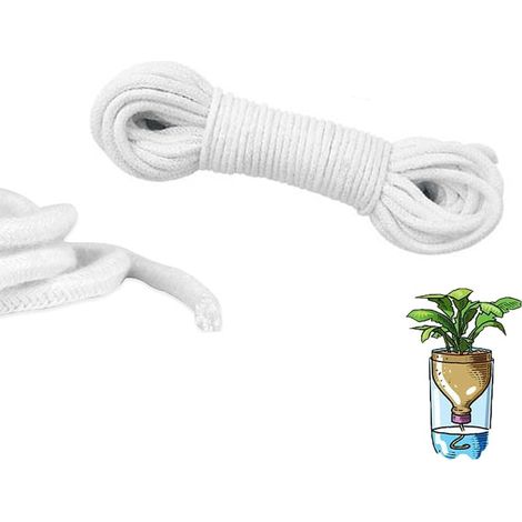 Corde absorbante capillaire universelle de 10 mètres, pour système de drainage hydroponique et arrosage automatique, blanche, 6 mm (1/3)