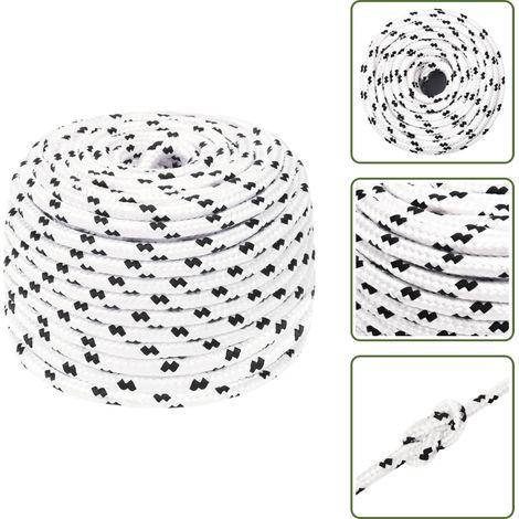 Corde de bateau tressé Blanc 10 mmx25 m Polyester - Corde De Bateau - Corde Tressée - Polyester - Ligne De Gréement - Écoute Principale (1/5)