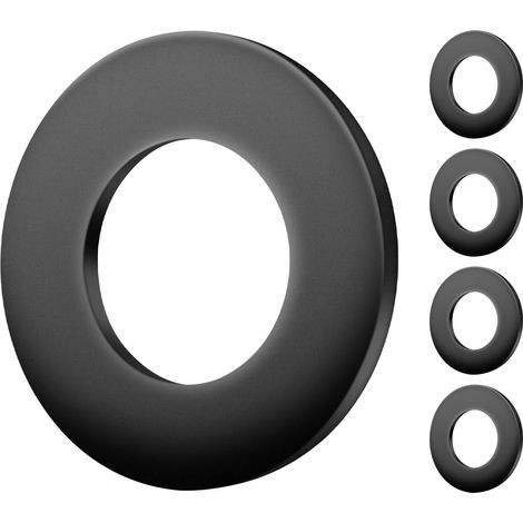Lot de 5 rondelles plates M22 x 40 mm - Noires - Rondelles de carrosserie - Rondelles d'écartement en acier au carbone - Rondelles d'écartement pour tiges filetées (1/5)
