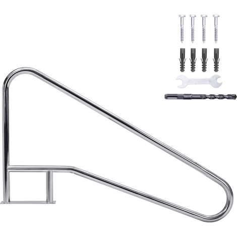 Pool Handlauf 140x81 cm – 304 Edelstahl – 385 kg Belastbarkeit – Nylongriff rutschfest – Für eingelassene Pools, Bad, Whirlpool – Für Senioren, Kinder, Erwachsene
