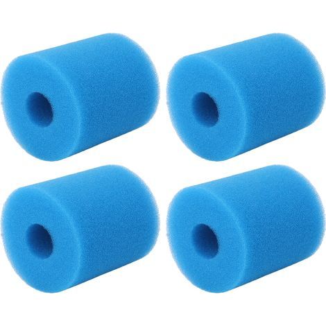 Éponge filtrante piscine H 4 pièces, lavable et réutilisable, mousse de filtration pour piscine, remplacement économique, compatible spa et bassin. (1/5)