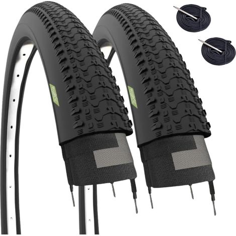 2 COPERTONI PNEUMATICI 27.5 x 2.10 (54-584) + 2 CAMERE D’ARIA CON VALVOLA FRANCESE BICI MTB GOMMA STRADALE BICI UOMO OFF-ROAD STERRATO TREKKING (1/4)