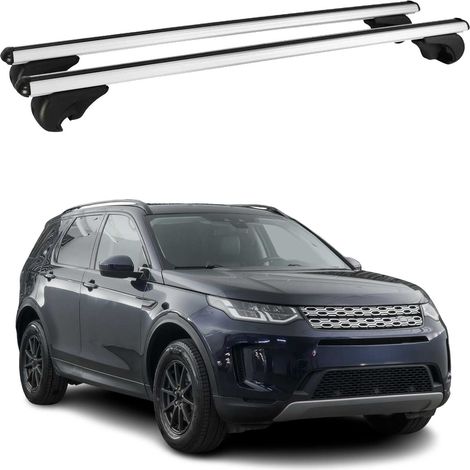 OMAC Barres de toit en aluminium pour Land Rover Discovery Sport L550 2015-2026 – TÜV / DIN 75302:2019 – Antivol inclus – Charge max 75 kg – 2 barres Argent (1/4)