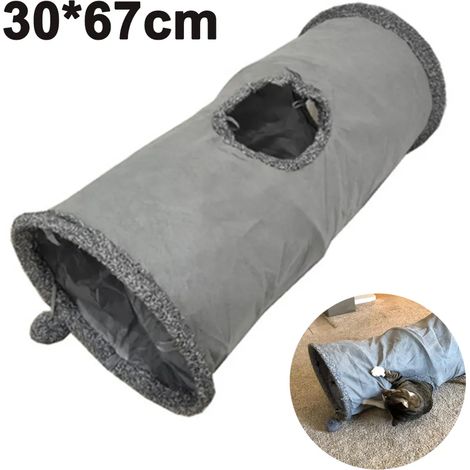 Katzentunnel Katzenspielzeug Faltbarer Spieltunnel Rascheltunnel für alle Katzen und Kleintiere(Stil 1)