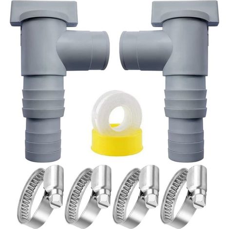 Robinet D Arrêt Et Colliers De Serrage - Pour Tuyaux Souples 32mm Systèmes Piscine Hors Sol - Kit Entretien Complet PVC - Lot De 7 Pièces (1/5)