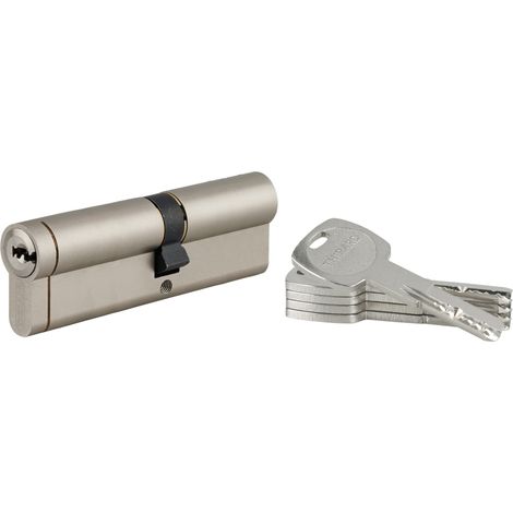 Thirard – Cylindre de serrure débrayable 40x60mm – 5 clés – Nickelé – Pour portes en bois dur – Sécurité renforcée