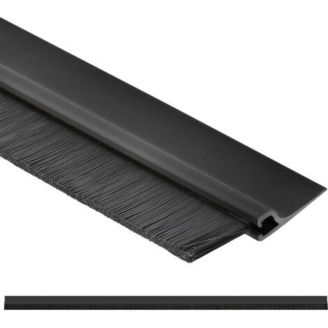 Brosse Bas de Porte - Aluminium - 1 m - Noir - 45 mm - Joint De Porte D'Entrée - Protection Insectes - Langlebig Fiable - Bas de Ouvrant Isolant - Anti Cafard - Autocollant-NANOTEH (1/5)