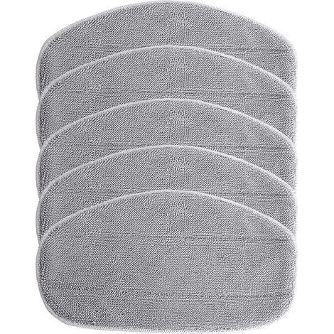 5x Housses de rechange compatible avec Leifheit CleanTenso nettoyeur à vapeur, balai vapeur - microfibre, gris (1/5)