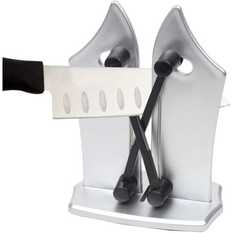 Aiguiseur de couteaux vertical domestique, aiguiseur de couteaux, ustensiles de cuisine, adapté à tous les types de couteaux, argent