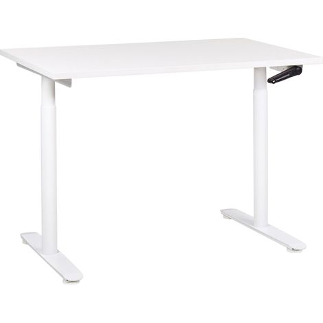 Scrivania regolabile manualmente bianca 120 x 72 cm DESTINAS