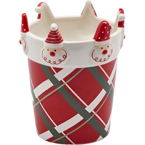 Vaso natalizio decorativo in ceramica per decorazioni ambienti, da h 17 cm (1/2)