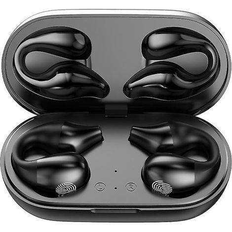 Schwarze kabellose Bluetooth-Sportkopfhörer, 1 Stück, Bluetooth 5.2, 120 Stunden Akkulaufzeit, mit Ladecase, bequemer Sitz, hellbraune Kopfhörer (1/5)