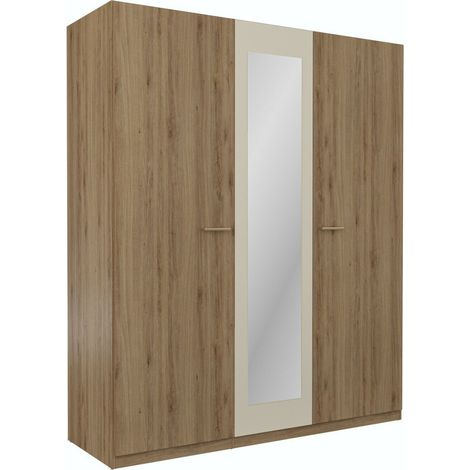 Armario Mirsevi 102, No, 215x179x59cm, Puertas de armario: Con bisagras, Número de estantes: 5 (1/4)