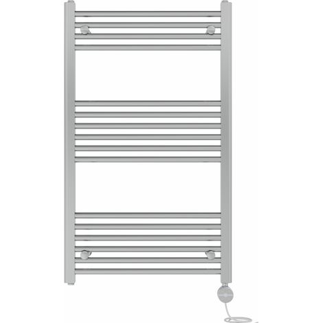NRG Prefilled Thermostatic Electric Straight Heated Towel Rail Radiator 1000 X 600mm Chrome (1/5)