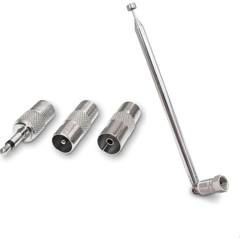 1 antenne télescopique à 7 sections - Antenne FM FM portable de rechange - Pour radio TV, DAB FM/AM - Antenne radio FM (1/5)