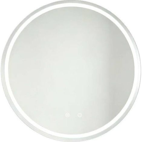 Specchio da bagno rotondo 80x80 cm con LED, antiappannamento, dimmerabile, silver (1/5)