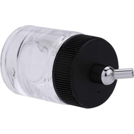Bouteilles en verre pour aérographe, 10 pièces, bouteilles pour aérographe (pots) avec adaptateur d'angle de 30 °, assemblage de couvercle à utiliser sur les aérographes (1/5)