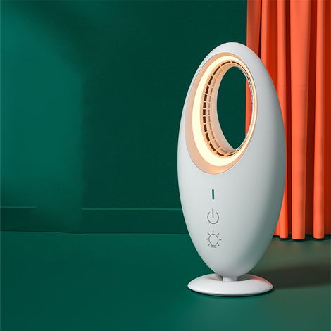 Rotorblattloser Tischventilator, 3 Geschwindigkeitsstufen, energiesparend, leise, kleine Größe, mit LED-Licht für Zuhause, Büro oder Schlafzimmer. (1/5)