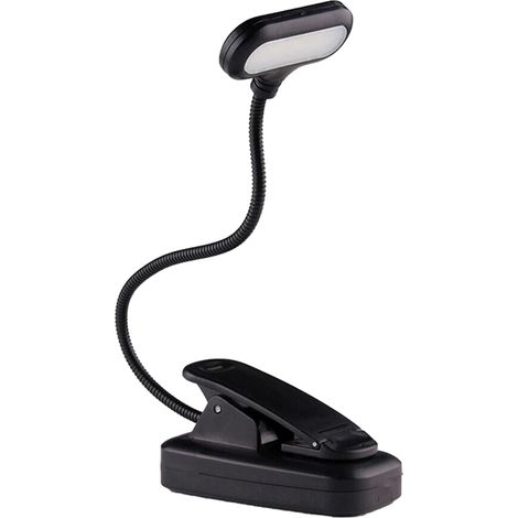 Lampe de table/bureau à pince, 5 LED, 4,5 V, flexible et pliable, alimentée par 3 piles AAA. Idéale pour la maison, le bureau et les étudiants. (1/5)