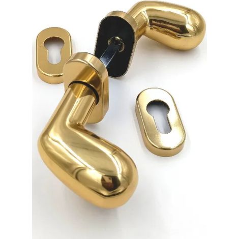 COPPIA POMOLO PIGNA RBOY OVALE YALE ALLUMINIO ORO LUCIDO (1/4)