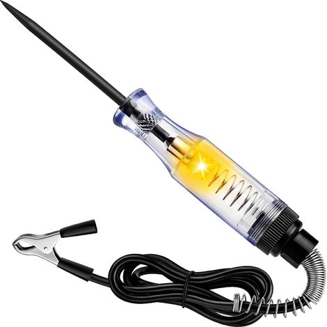 Lampe de test automobile - Indicateur de polarité double couleur avec clip alligator - Long échantillon en acier inoxydable - 6 V-12 V-24 V - Stylo électrique pour berline, SUV, RV et camion (1/5)