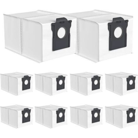 Lot de 10 Sacs D'aspirateur pour Aspirateur Dreame X30 Ultra/L10s Pro Ultra Heat/L10s Ultra Gen 2/X40 Ultra Complete/X50 Ultra Complete,Tissu Non Tissé Sac à Poussière Dreame X30/X40/X50