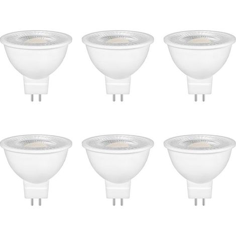 Ampoule GU5.3 LED 5W Spot, Blanc Neutre 4000K, Équivalent 35W 50W Halogène, 500LM, AC/DC 12V, 120° Angle, GU5.3 Base à 2 Broches, Non-dimmable, LED Spot MR16 Lampe Réflecteur, lot de 6 (1/5)
