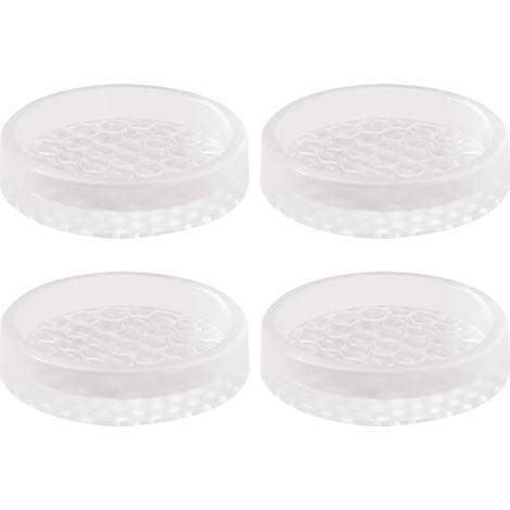 4 Pièces Patins pour Meubles,5cm Transparent Patin Antidérapant en Caoutchouc, Protection Pied de Chaise, Patins Antidérapants Coupelles de roulettes pour Meubles pour Lit Armoire Canapé Chaise Table (1/5)