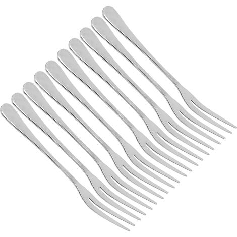 Fourche - Acier Inoxydable - 13 cm - Pour Fruits Salade Cocktail Dégustation - Lot de 10