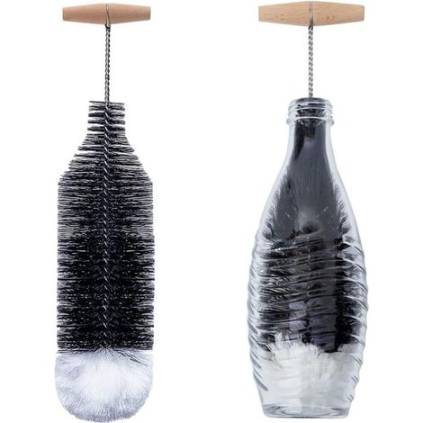 35 cm Flaschenbürste, kompatibel mit Sodastream-Glasflaschen, kratzfreie Reinigungsbürste, entfernt hartnäckigen Schmutz (1/5)