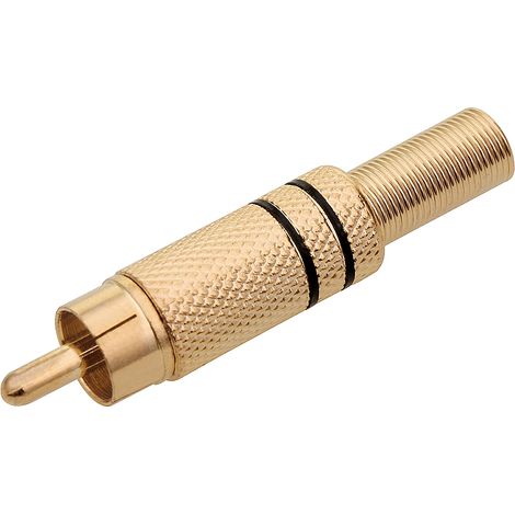 Connettore RCA dritto, placcato oro, a 2 pezzi