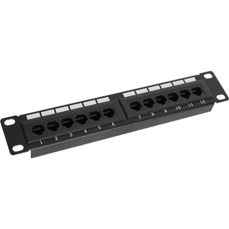 Panneau de brassage Ethernet UTP RJ45 CAT6 à 12 ports, montage en rack 19 pouces, sans support, concentrateur de données réseau (1/5)