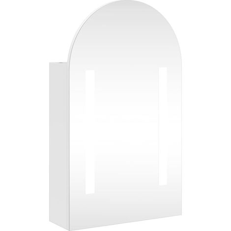 Mueble de baño con espejo arqueado y luz LED blanco 42x13x70 cm vidaXL