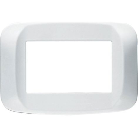 AVE 45PB03BB Placca in tecnopolimero colore bianco banquise 3 moduli