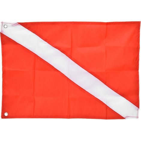 Drapeau de plongée sous-marine rouge et blanc, signal de sécurité pour snorkeling et sports aquatiques (60x70 cm) (1/5)