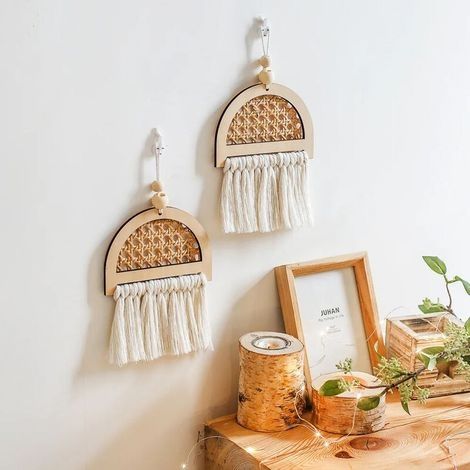Handgefertigter Regenbogen-Hängeanhänger im nordischen Stil, kreative Wanddekoration, Boho-Stil. (1/4)