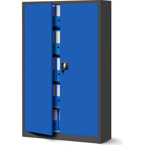 Armoire Bureau Métallique 4 Étagères Verrouillable 185x115x40 cm (1/5)