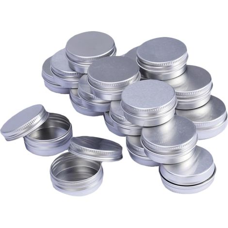 Pots Cosmétiques de 15g en Aluminium Argenté Lot de 10 avec Fermeture Étanche Pots de Crème Vides Pratiques pour Voyage et Soins de Beauté (1/5)