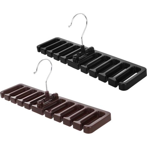 Appendi cinture - 2 pezzi - Organizzatore per cinture - Porta cinture girevole - ABS - Porta cravatte - Portaoggetti - Accessorio per guardaroba - 10 scomparti - 307,51,5 cm - 2 pezzi (1/3)