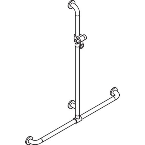 HEWI 801.35.41054 DUHA avec plaque arrière mobile, barre d'appui H.92 (1/3)